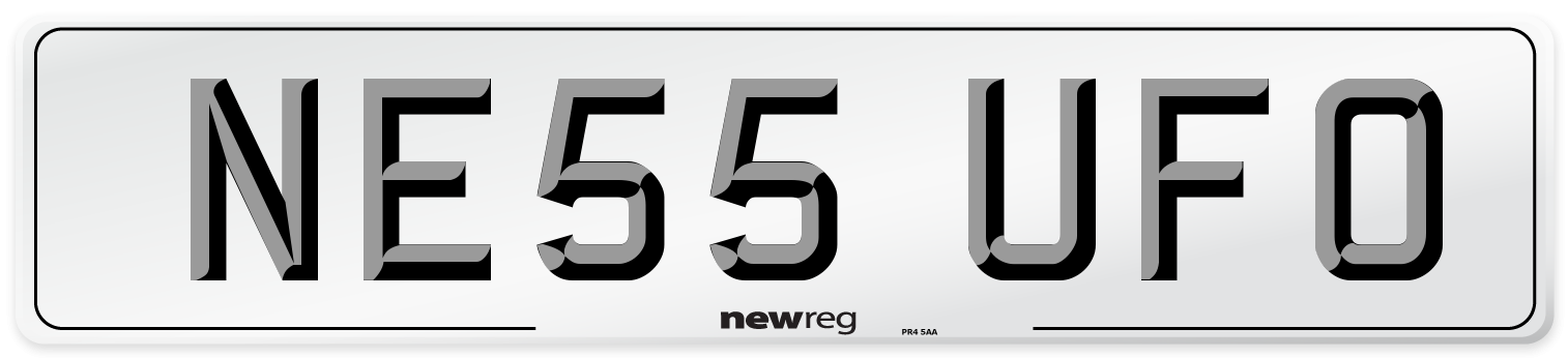 NE55 UFO Number Plate from New Reg